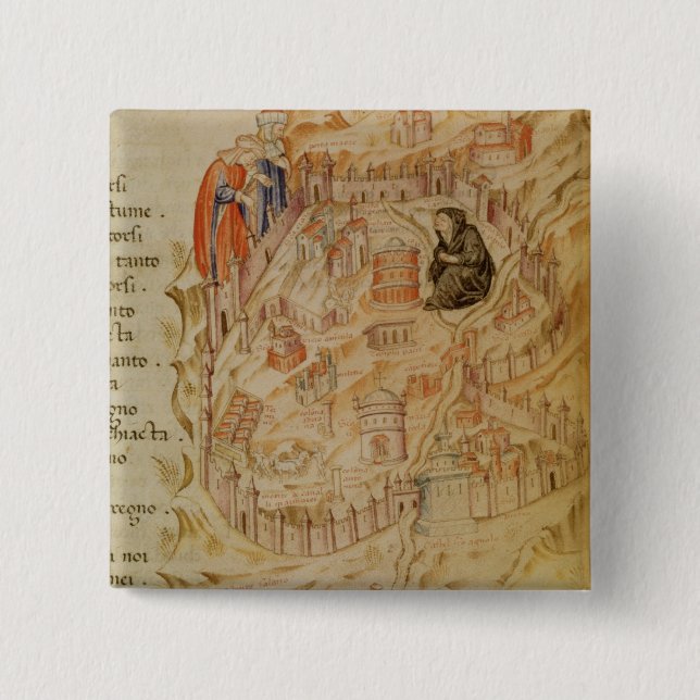 Roma La Veuve 2 Inch Square Button (Front)