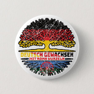 Roma Romani Deutsch Baum Wurzel Deutschland 2 Inch Round Button