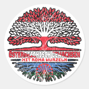 Roma Romani Österreichisch Österreich Baum Wurzel Classic Round Sticker