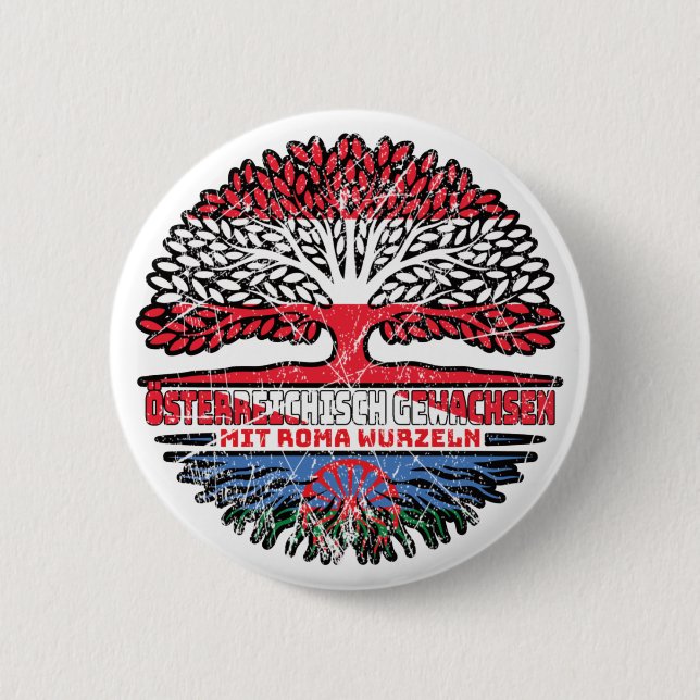 Roma Romani Österreichische Baum Wurzel 2 Inch Round Button (Front)
