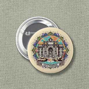 Roma Whispering Fountain 2 Inch Round Button
