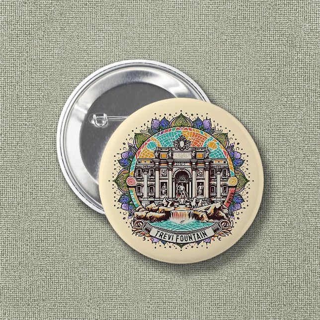 Roma Whispering Fountain  2 Inch Round Button (Creator Uploaded)