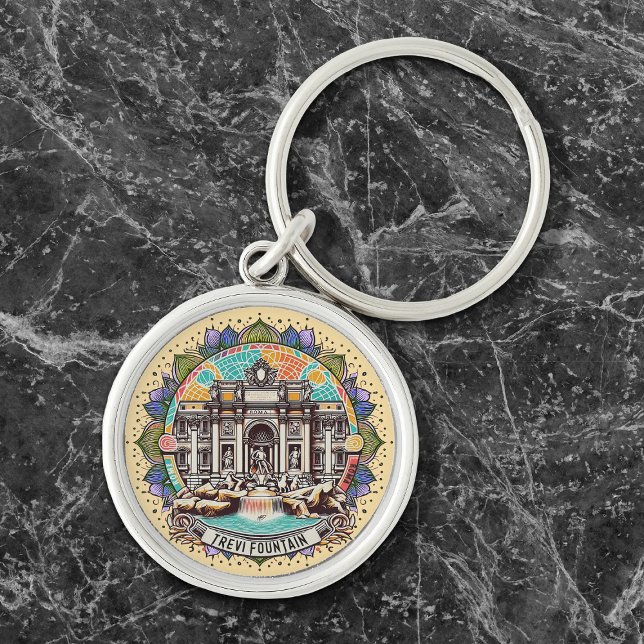 Roma Whispering Fountain Premium Round Keychain (Creator Uploaded)