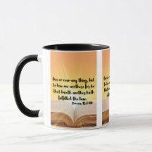 Romains 13:8 KJV Bible Verse Pic Mug Deux Tons