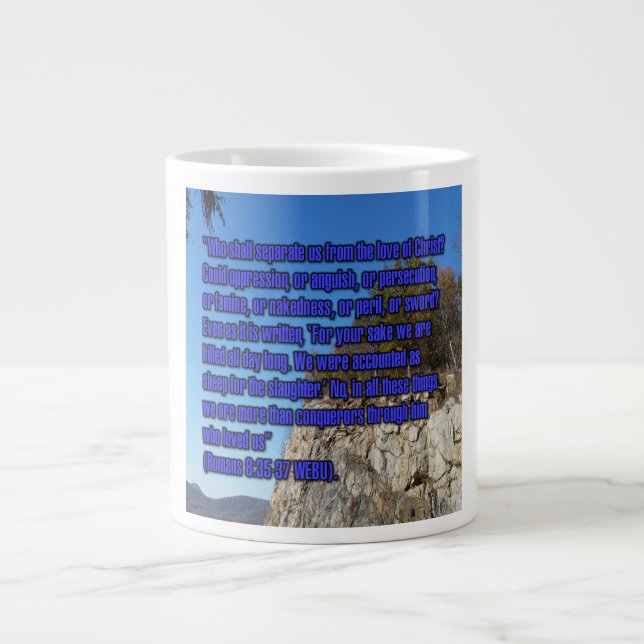 Romains 8:35-37 WEBU Mug (Devant)