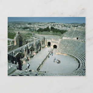 Roman amphitheatre with oval piazza behind, Jarash Postcard