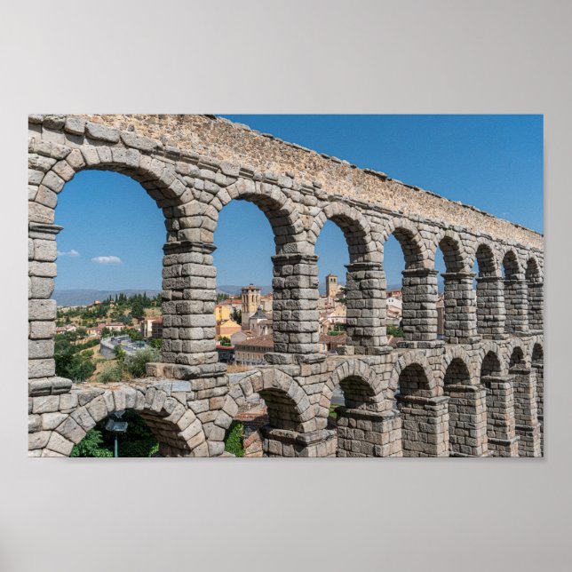 Roman Aqueduct in Segovia, Spain Poster (Front)