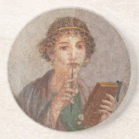 Roman Art Pompeii Sappho Girl with Stylus Antique
