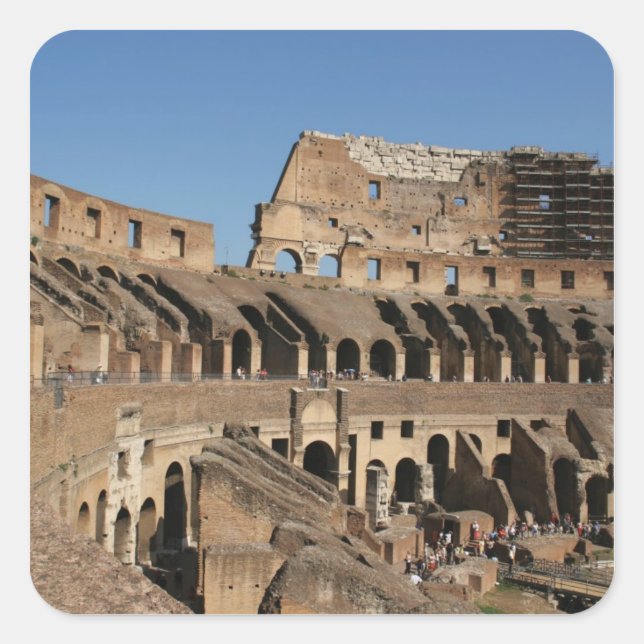 Roman Art. The Colosseum or Flavian 7 Square Sticker (Front)