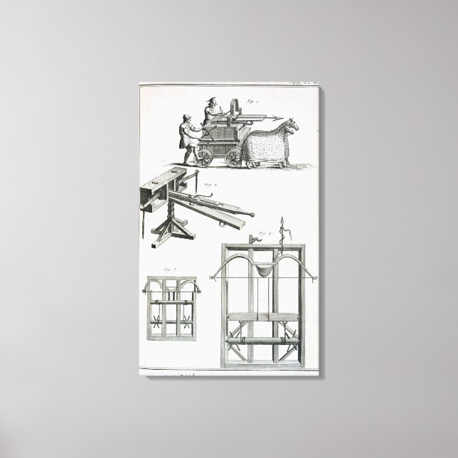 Roman Ballistic Machinery, from the 'Encyclopedie Canvas Print (Front)