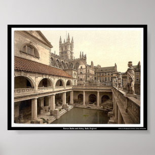 Roman Baths and Abbey, Bath, England Poster