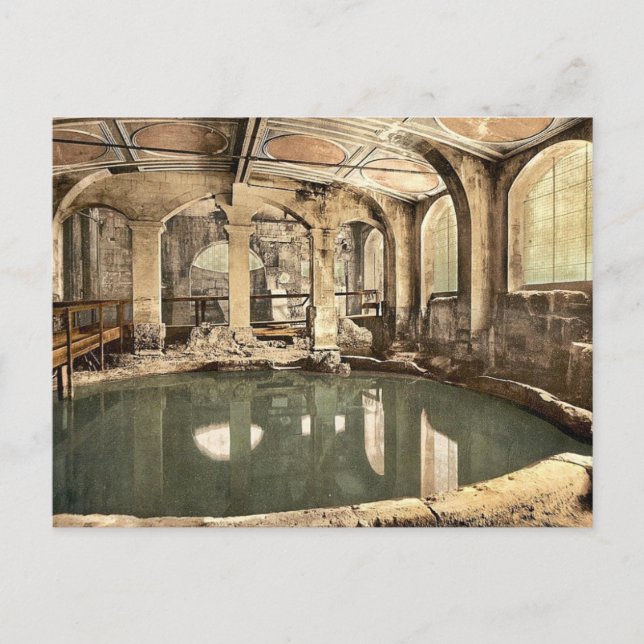 Roman Baths and Abbey, Circular Bath, Bath, Englan Postcard (Front)