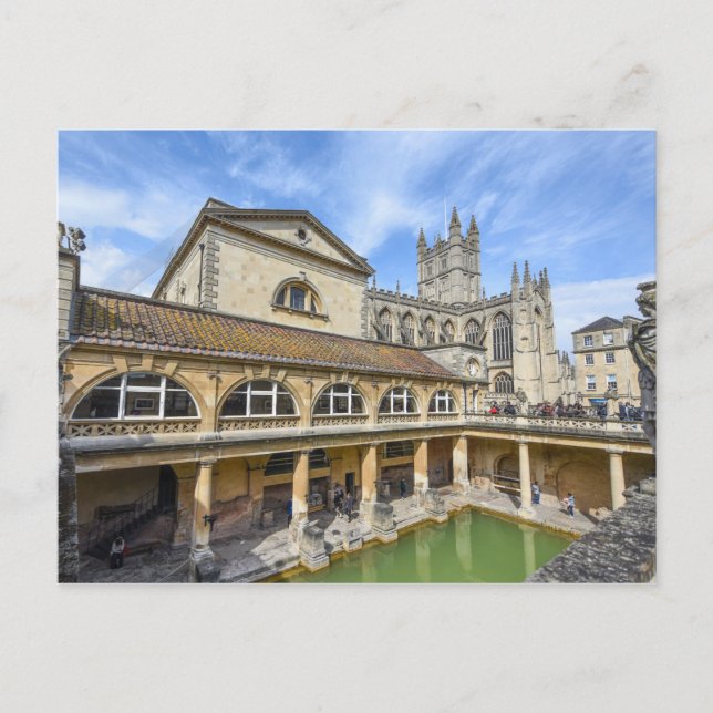 Roman Baths in Bath England Postcard (Front)