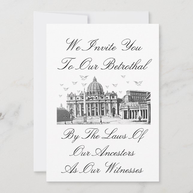Roman Betrothal Wedding Invitation (Front)