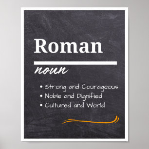 Roman, Boy Personalized Name Definition Poster