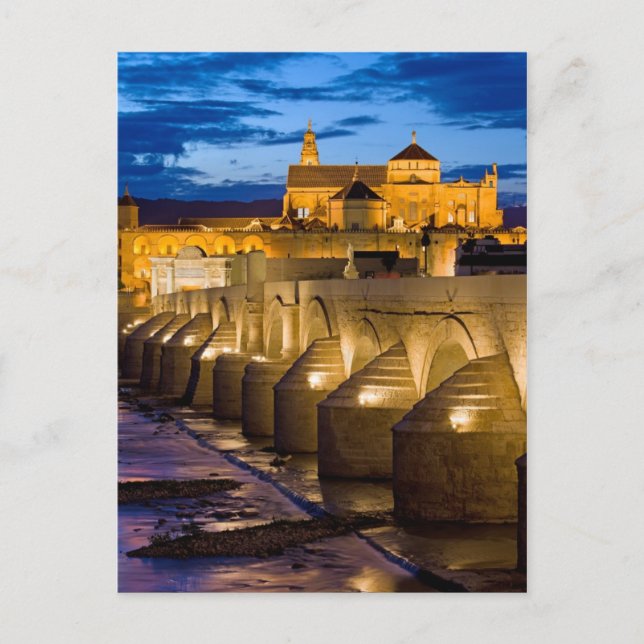 Roman Bridge on Guadalquivir River in Cordoba Postcard (Front)