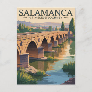 Roman Bridge Salamanca Spain Postcard