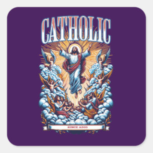 Roman Catholic Church Since AD33 Jesus Christ Square Sticker