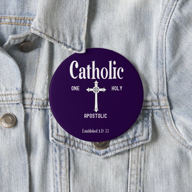 Roman Catholic gift 4 Inch Round Button (In Situ)