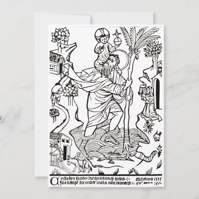 Roman Catholic Saint Christopher  Save The Date (Front)