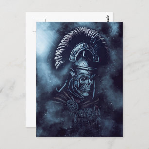 Roman Centurion Skull Medieval Gladiator Fantasy Postcard