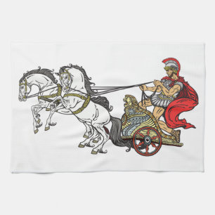 roman chariot kitchen towel