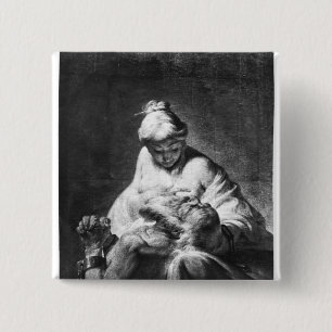 Roman Charity 2 Inch Square Button