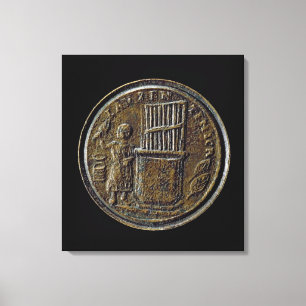 Roman coin depicting an Organ Canvas Print
