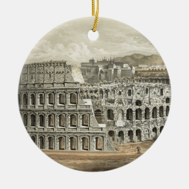 Roman Coliseum Vintage Art Ceramic Ornament (Front)