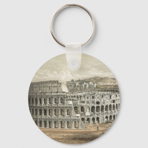Roman Coliseum Vintage Art Keychain