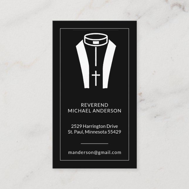 Roman Collar Priest Minister Christian Clergy Business Card (Front)