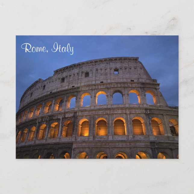 Roman Colosseum at Night Postcard (Front)