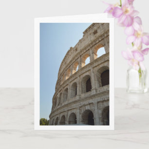 Roman Colosseum Blue Sky Portrait, Rome, Italy Card