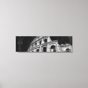 Roman Colosseum with Architectural Drawings Canvas Print