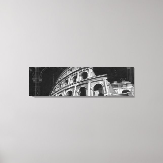 Roman Colosseum with Architectural Drawings Canvas Print (Front)