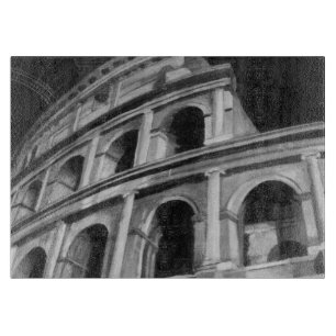 Roman Colosseum with Architectural Drawings Cutting Board