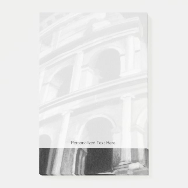 Roman Colosseum with Architectural Drawings Post-it Notes (Front)