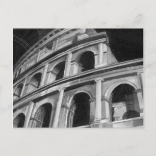 Roman Colosseum with Architectural Drawings Postcard