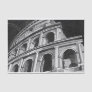 Roman Colosseum with Architectural Drawings Tissue Paper