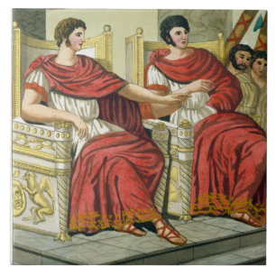 Roman Consuls, from 'L'Antica Roma', 1825 (colour Tile