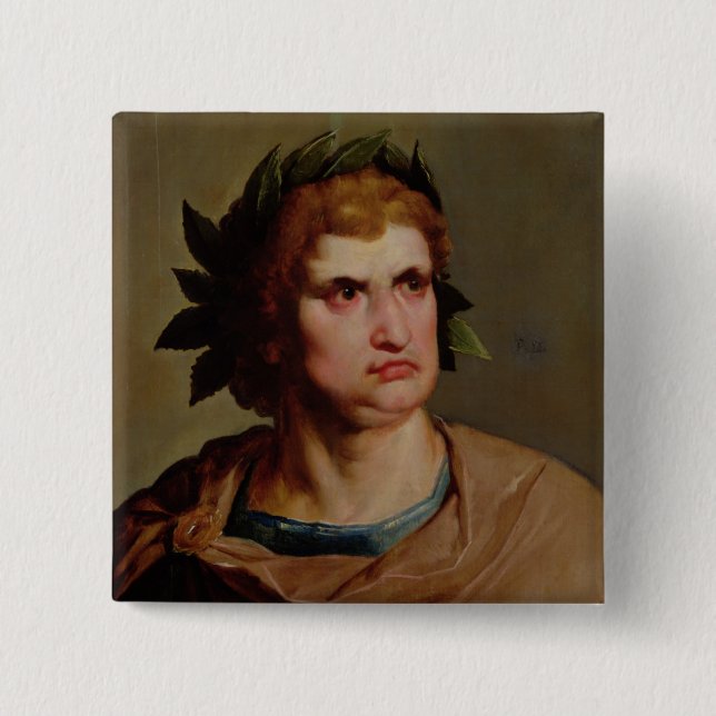 Roman Emperor, possibly Nero  c.1625-30 2 Inch Square Button (Front)