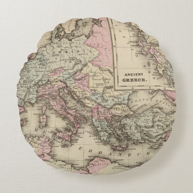 Roman Empire, Greece Round Pillow (Front)