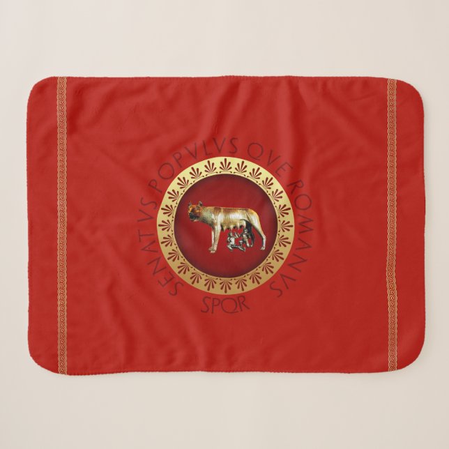 Roman Empire Style Sherpa Blanket (Front (Horizontal))