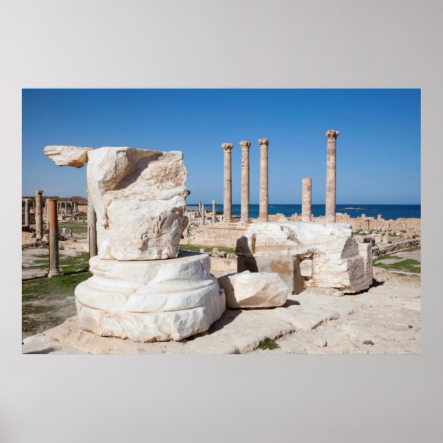 Roman Forum And Remains Of Statue, Sabratha, AZ Poster (Front)