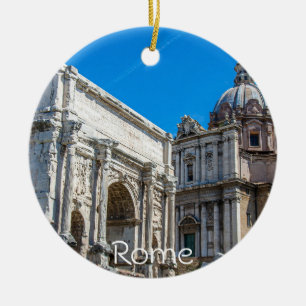 Roman Forum ruins in Rome, Italy Ceramic Ornament