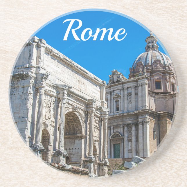 Roman Forum ruins in Rome, Italy Coaster (Front)
