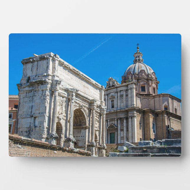Roman Forum ruins in Rome, Italy Plaque (Front)
