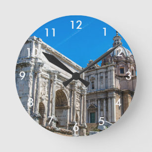 Roman Forum ruins in Rome, Italy Round Clock