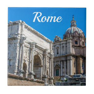Roman Forum ruins in Rome, Italy Tile