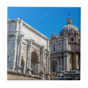 Roman Forum ruins in Rome, Italy Tile